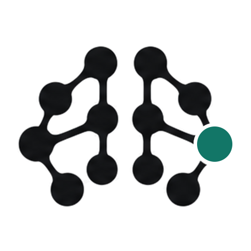 Dotbrain connected brain mark with a teal dot